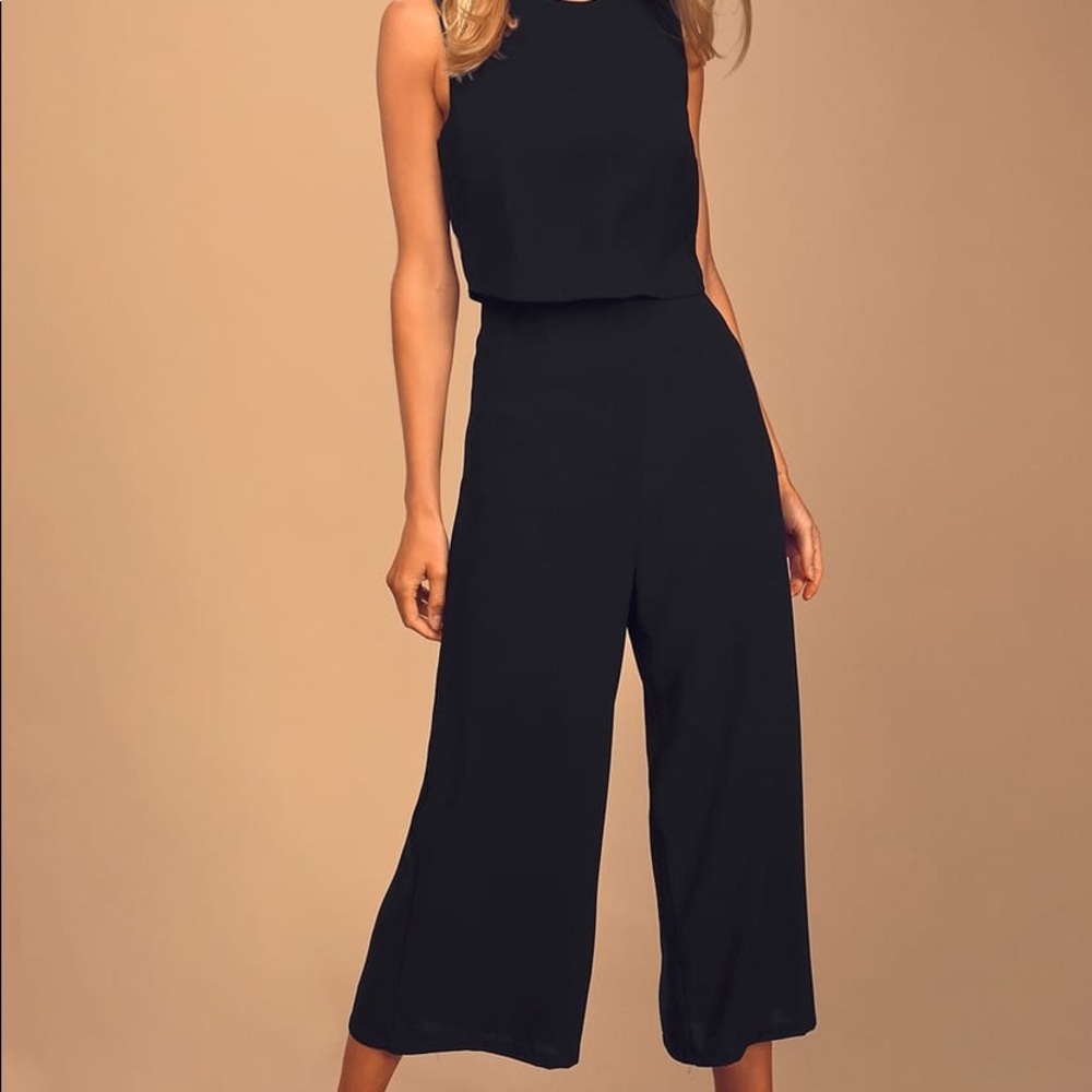 Glam-bition Black Backless Midi Jumpsuit